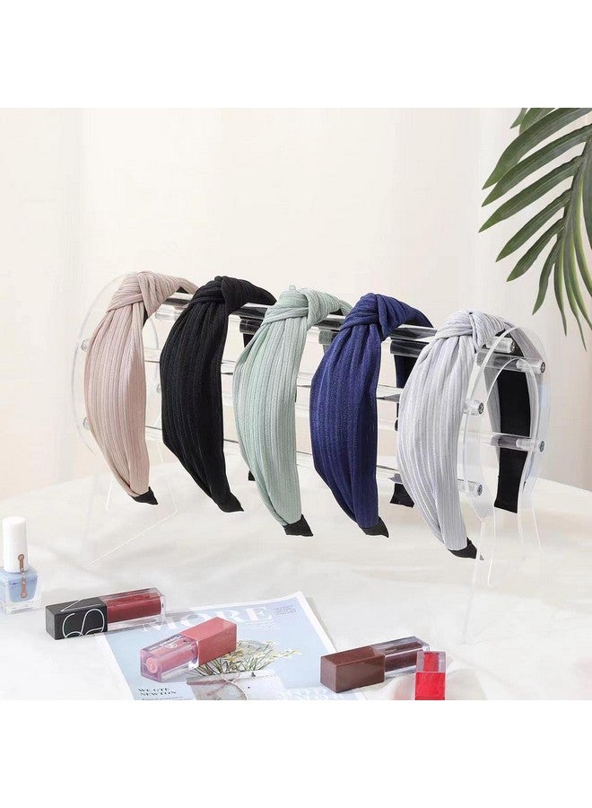 LOVNFC Womens Headbands 5Pcs Knotted Head Bands No Slip Fashion For Women Girls (Mixed Color) - Image 4