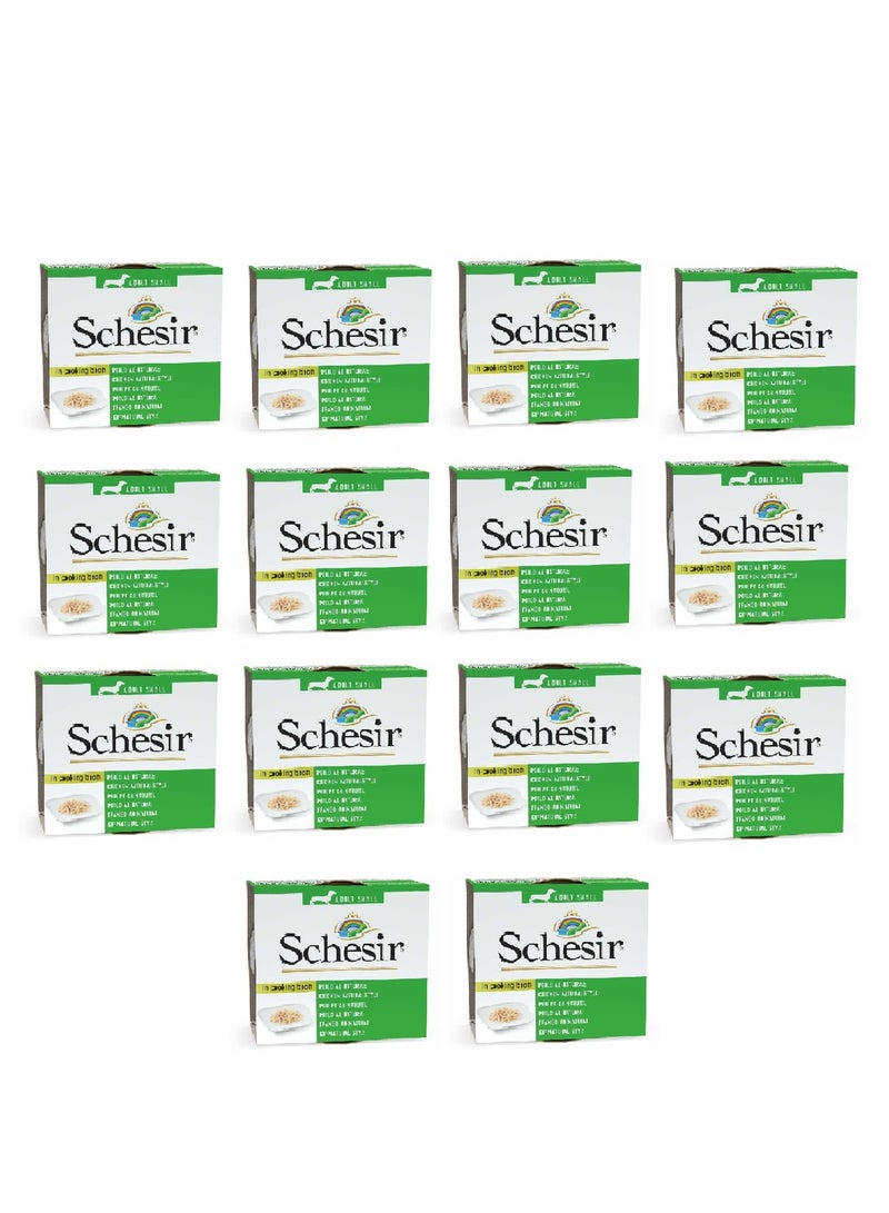 Schesir 14PC Dog Wet Food Can-Chicken Natural Style 85g - Image 1