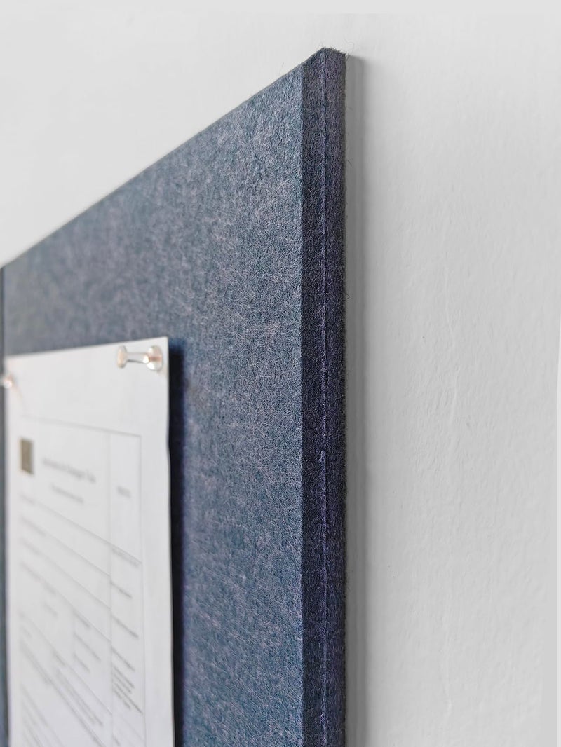 DECORITA Blue Felt Bulletin Board 47"x35" | Large Cork Pin Board Alternative for Office, Home & Classroom | Felt Wall Tiles (12-Pack) | Blue Classroom Decor Office Supplies | Denim Blue - Image 4