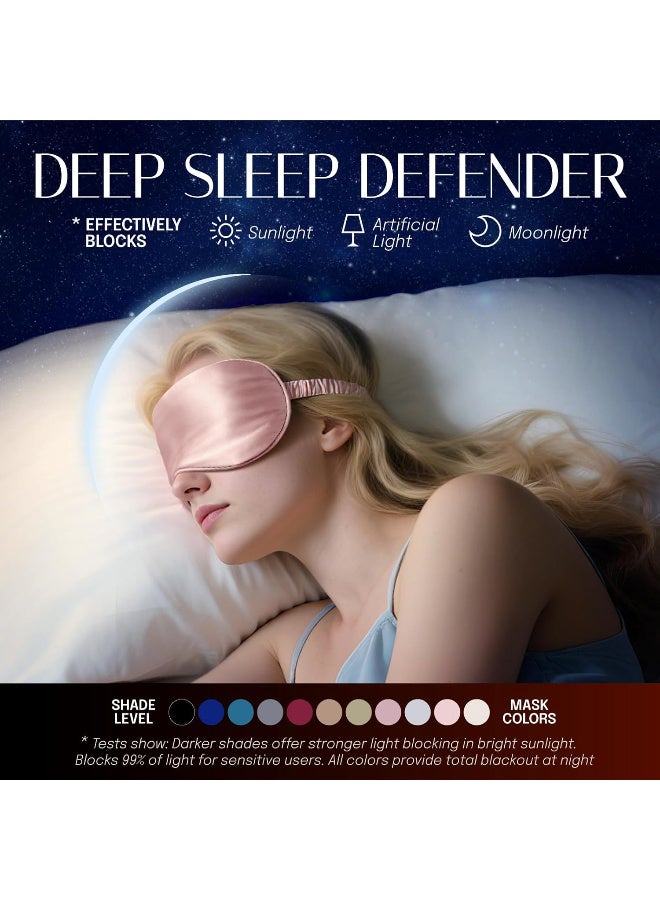 Generic Silk Sleep Eye Mask with Elastic Strap for Sleeping, Travel, and Napping, Soft Eye Cover in Pink  - Image 4