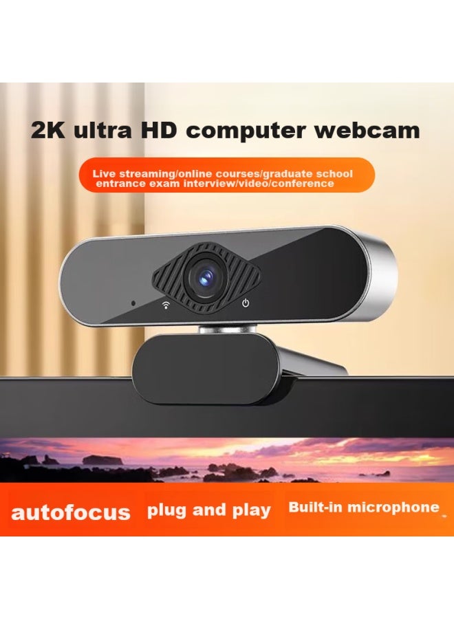 Stiger Computer Webcam With Microphone, Hd Video Conference, Postgraduate Entrance Exam, Online Class, Laptop And Desktop All-in Video, Home Teaching, Usb External 2k - Image 1