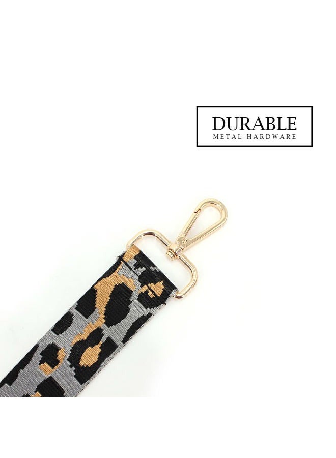 TANOSII Wide Adjustable Replacement Crossbody Strap Handbag Strap Green Leopard - Image 2