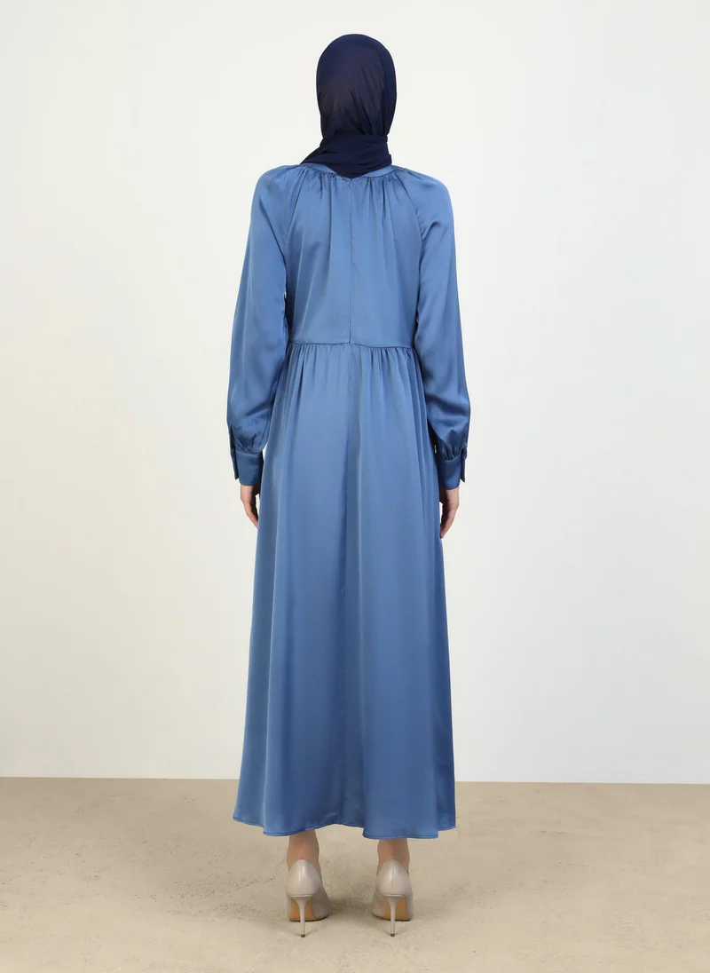 Refka by modanisa Saxe Blue - Modest Dress - Refka