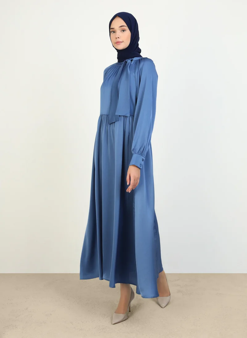 Refka by modanisa Saxe Blue - Modest Dress - Refka
