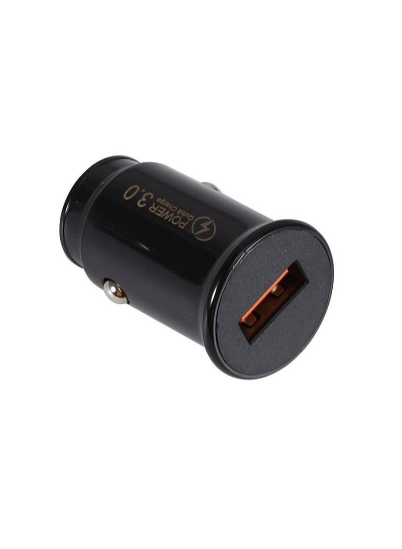 Compact Single-Port Car Charger 3.0 Black  - Image 2