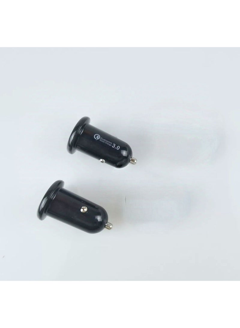 Compact Single-Port Car Charger 3.0 Black  - Image 1