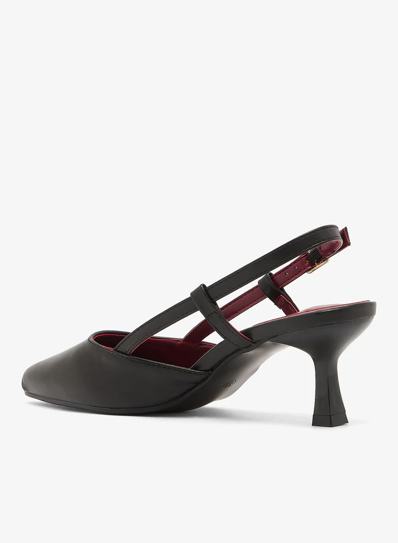 ELLA PU Sling Back Kitten Heel Pumps