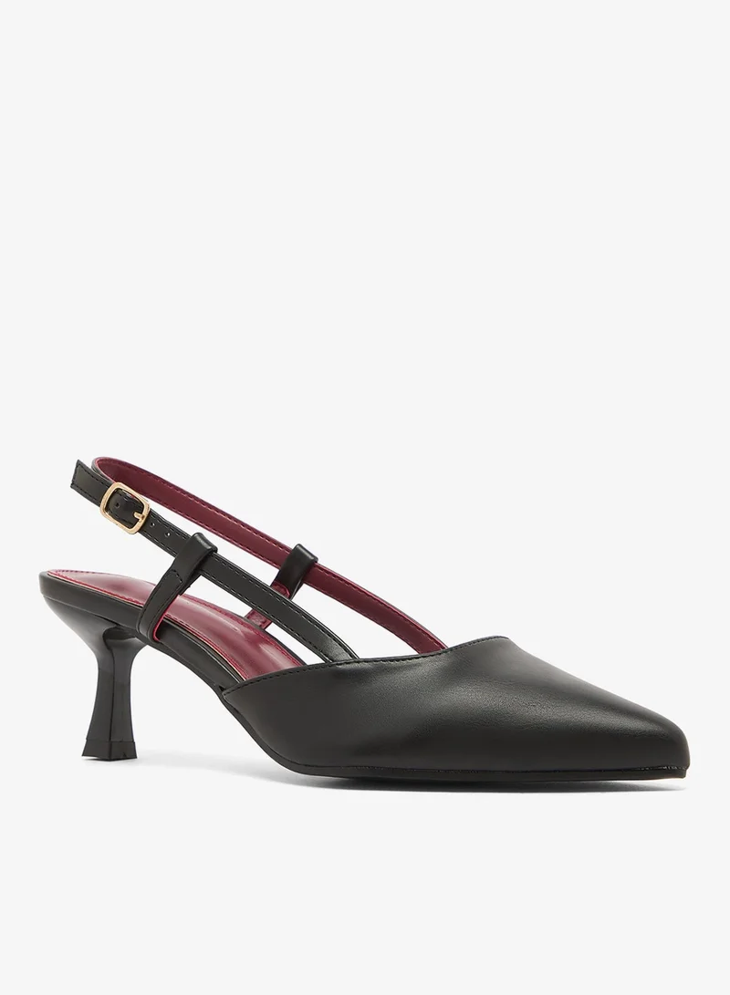 ELLA PU Sling Back Kitten Heel Pumps