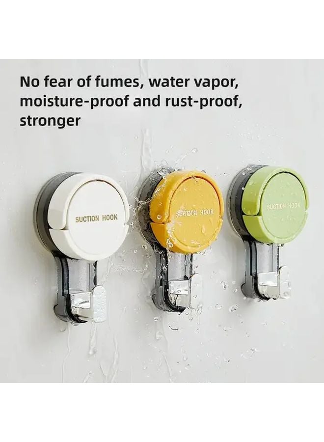 Heavy Duty Waterproof Suction Cup Hooks Green 10pcs No Drill Adhesive Shower Hooks - Image 2