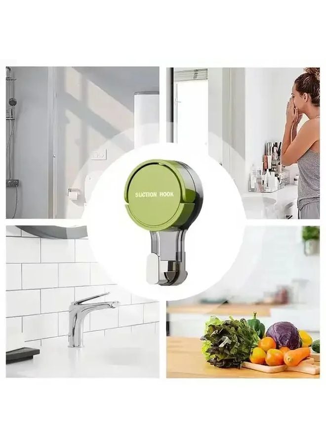 Heavy Duty Waterproof Suction Cup Hooks Green 10pcs No Drill Adhesive Shower Hooks - Image 5