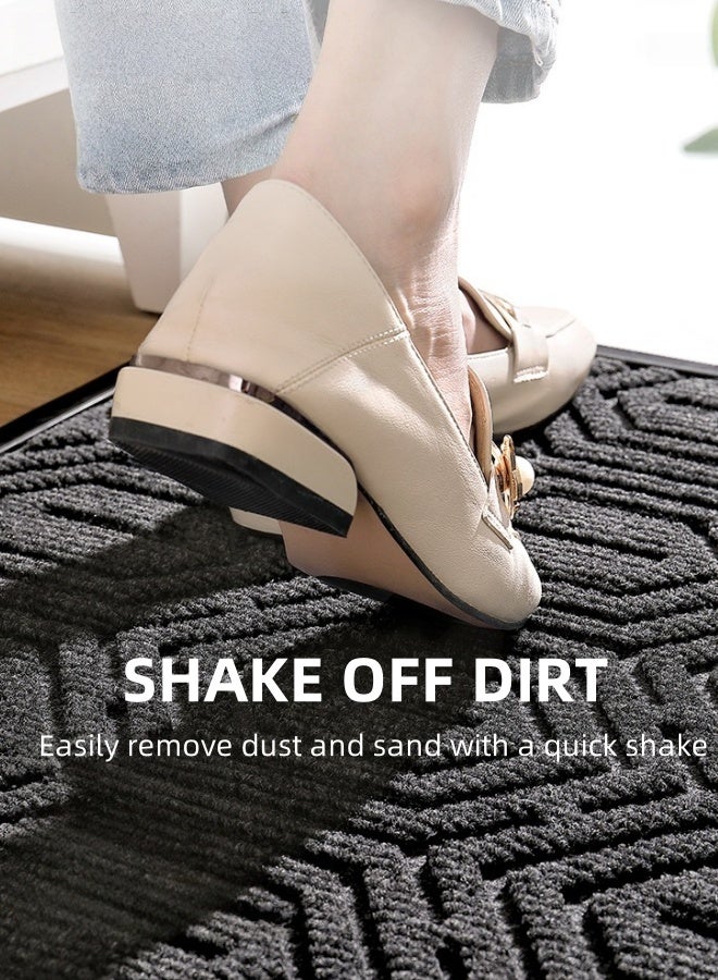 شبيلي سجادة باب من البولي بروبيلين باللون الأسود مقاس 45×75 سم ممسحة أحذية مقاومة للانزلاق مناسبة للداخلية والمداخل والحمام والمطبخ وغرفة المعيشة وغرفة النوم سريعة الجفاف ومتينة - Image 4