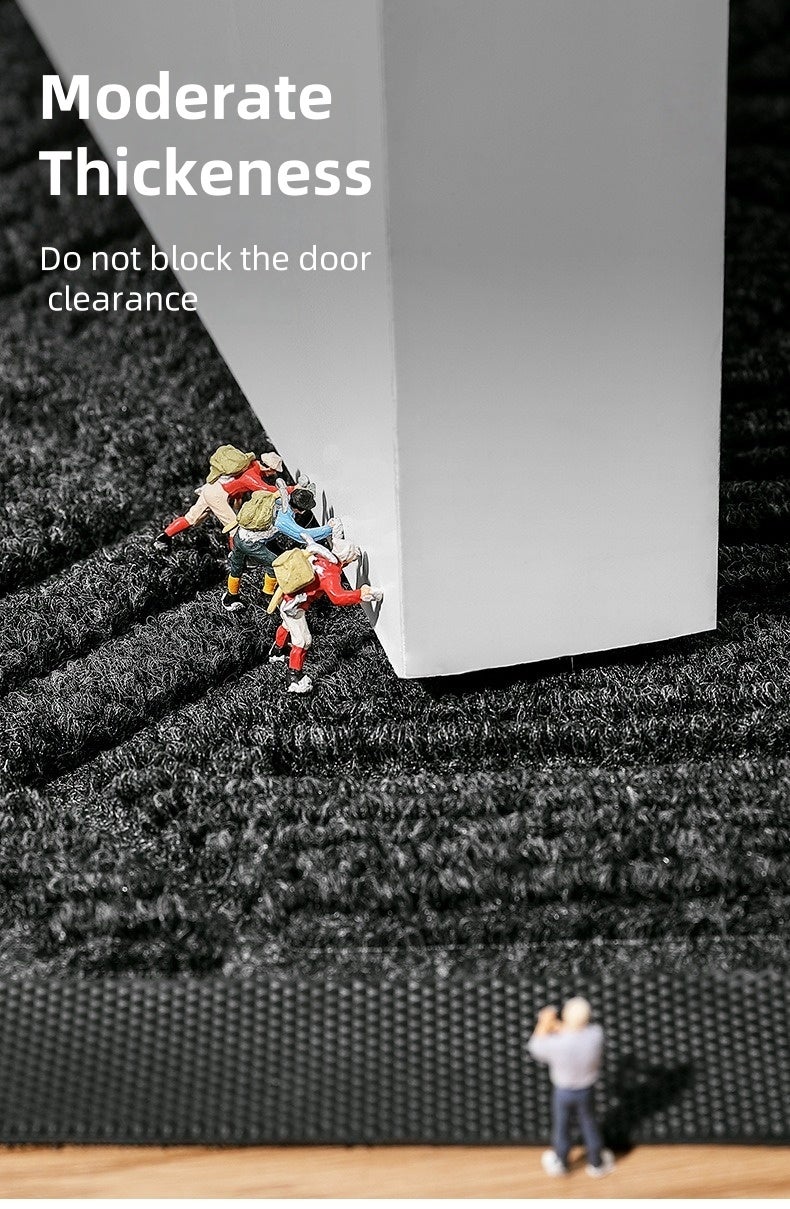شبيلي سجادة باب من البولي بروبيلين باللون الأسود مقاس 45×75 سم ممسحة أحذية مقاومة للانزلاق مناسبة للداخلية والمداخل والحمام والمطبخ وغرفة المعيشة وغرفة النوم سريعة الجفاف ومتينة - Image 5