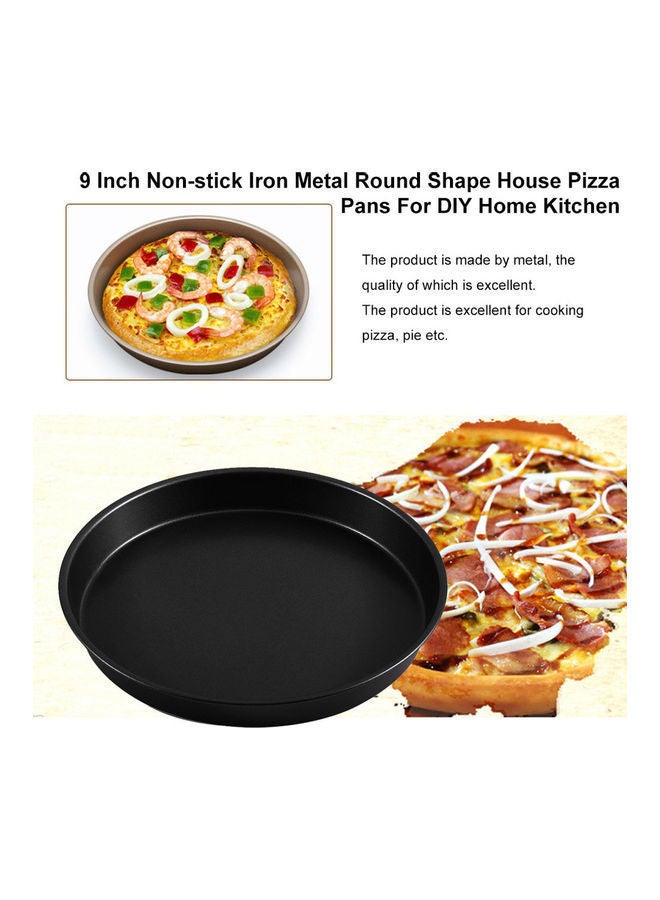 NIBEMINENT Metal Round Shape House Pizza Pan Black - Image 1