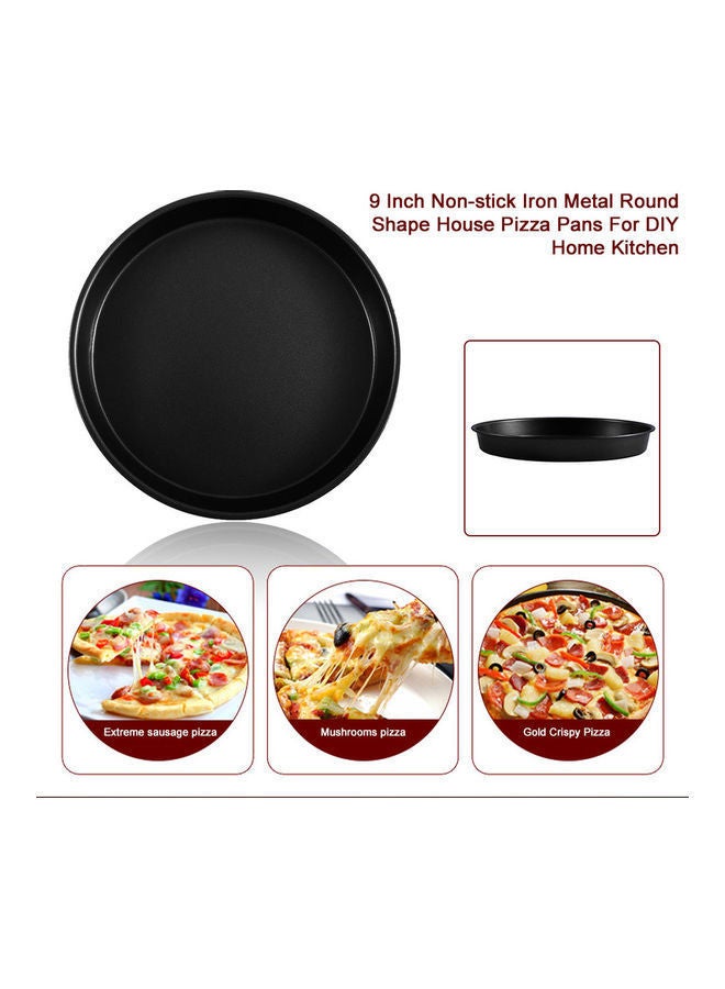 NIBEMINENT Metal Round Shape House Pizza Pan Black - Image 2