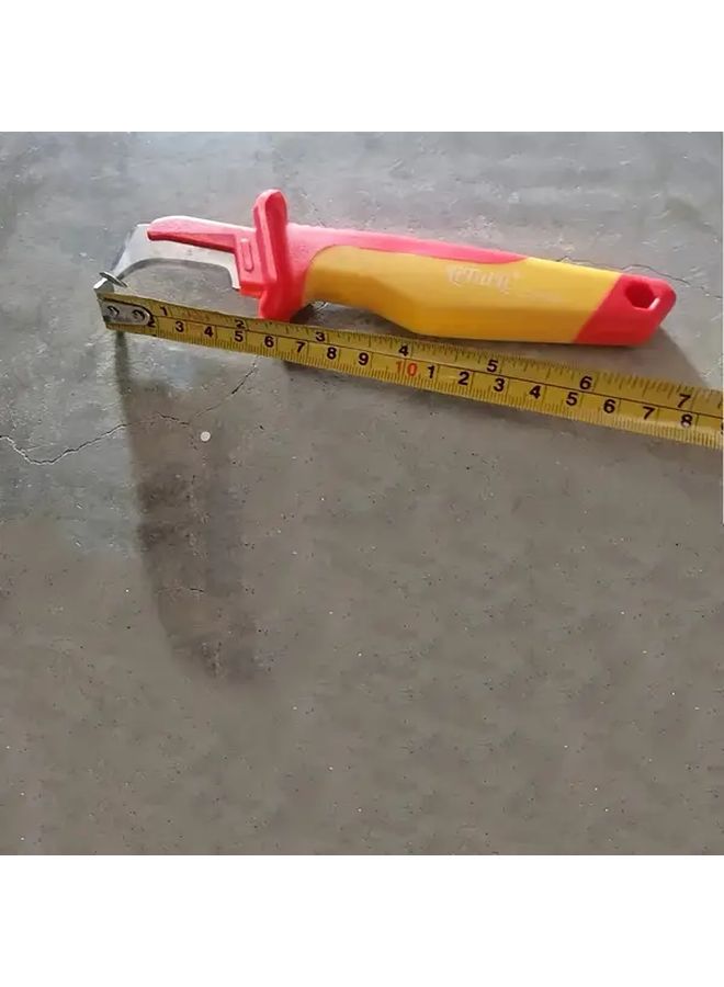 Insulated Electrician Knife Cable Stripping Snips Straight Curved Hook Fixed Blade Wire 1pc - Image 4