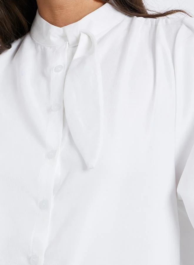 Styli Women White Long Sleeve Buttoned Blouse