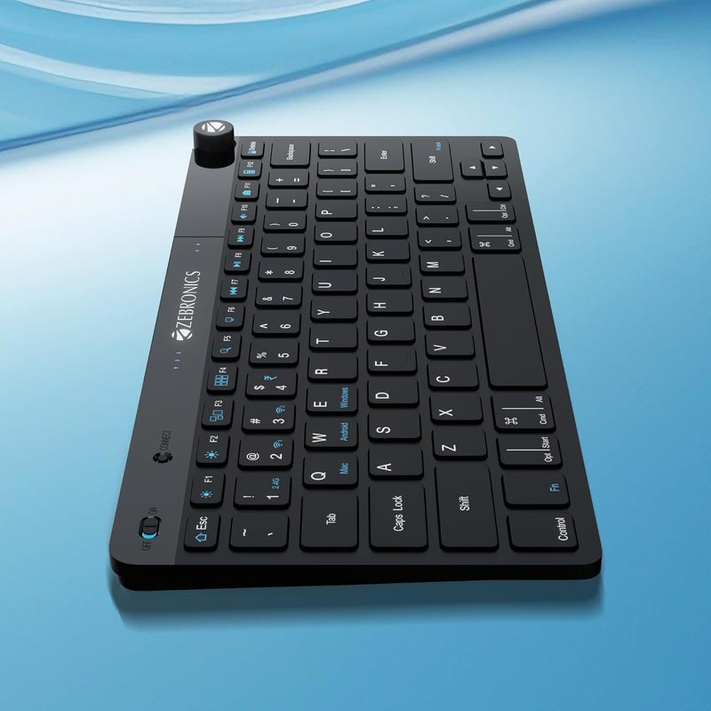 ZEBRONICS لوحة مفاتيح KEYPAD X1 اللاسلكية بلوتوث، مفاتيح مقص، 2.4GHz وبلوتوث مزدوج (ماك | أندرويد | ويندوز)، زر التحكم في الصوت/الوسائط، مفاتيح وسائط متعددة مدمجة - Image 2