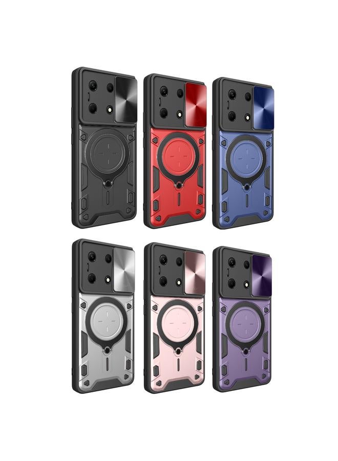 Zaboon Case For Infinix Note 30 4G/5G CD Texture Sliding Camshield Magnetic Holder Phone Case - Image 2