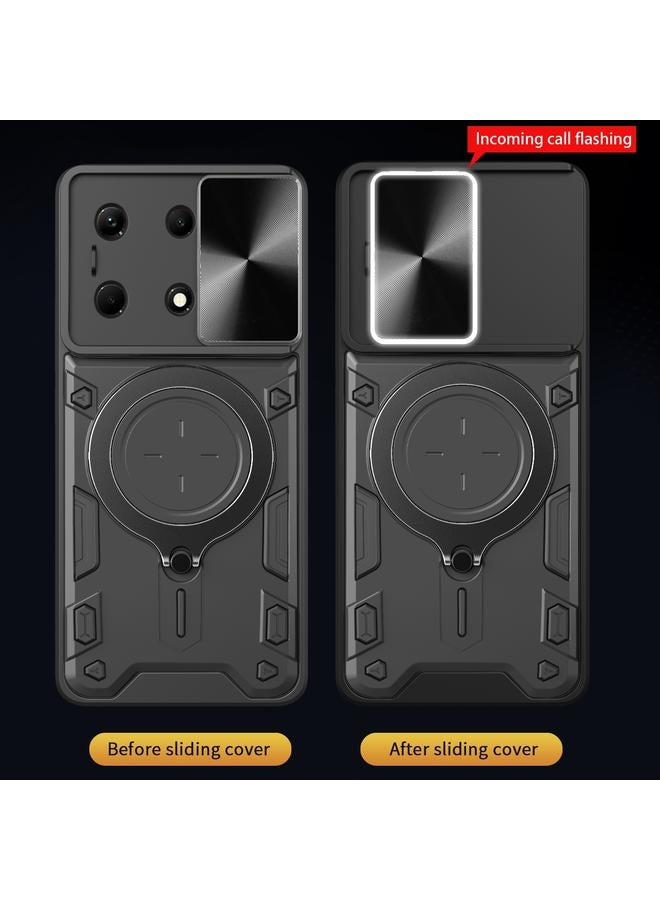 Zaboon Case For Infinix Note 30 4G/5G CD Texture Sliding Camshield Magnetic Holder Phone Case - Image 4