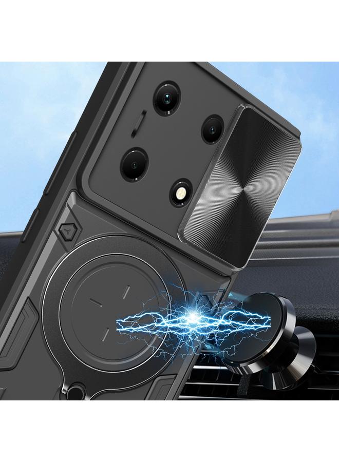 Zaboon Case For Infinix Note 30 4G/5G CD Texture Sliding Camshield Magnetic Holder Phone Case - Image 5