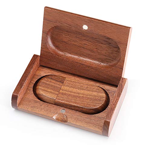 Fire Stone Novelty Wood USB 3.0 Flash Drive 32GB Data Storage Memory Stick USB Stick Pendrive with Wooden Box (Brown) - Image 5