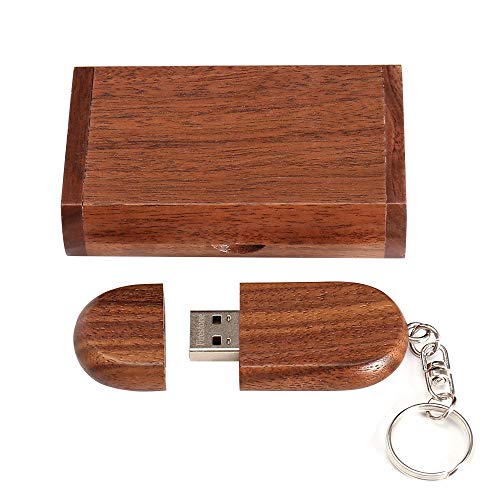 Fire Stone Novelty Wood USB 3.0 Flash Drive 32GB Data Storage Memory Stick USB Stick Pendrive with Wooden Box (Brown) - Image 3