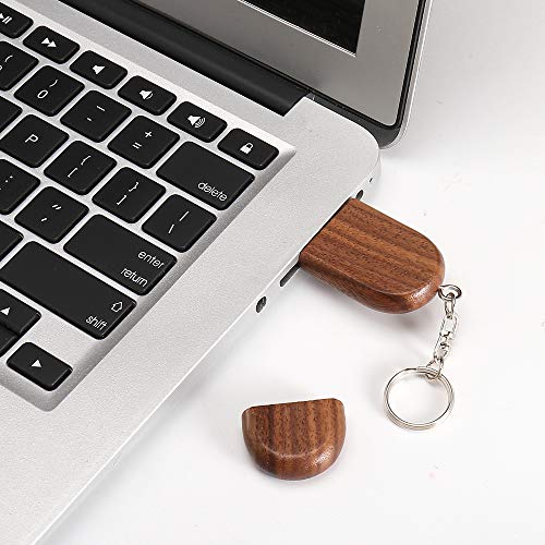 Fire Stone Novelty Wood USB 3.0 Flash Drive 32GB Data Storage Memory Stick USB Stick Pendrive with Wooden Box (Brown) - Image 4