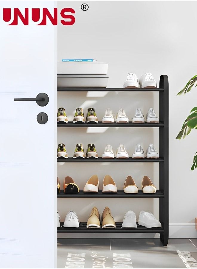 UNUNS - 5 Tiers Metal Shoe Rack,Adjustable Shoe Shelf Storage Organizer,Stackable Shoe Storage,For Entryway,Hallway,Living Room,Closet,Black - Image 1