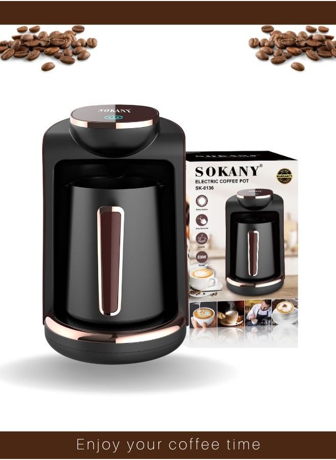 sokany Turkish Coffee Maker,4 Cups,250ml,550W Electric Coffee Pot,Coffee Making Machine  - Image 5