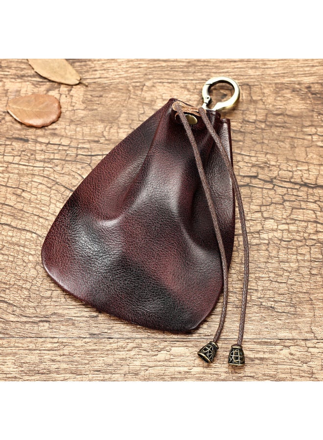 European And American Retro Style Cowhide Pouch Portable Coin Bag Bundle Change Leather Bag Men And Women's Waist Key Small Bag
