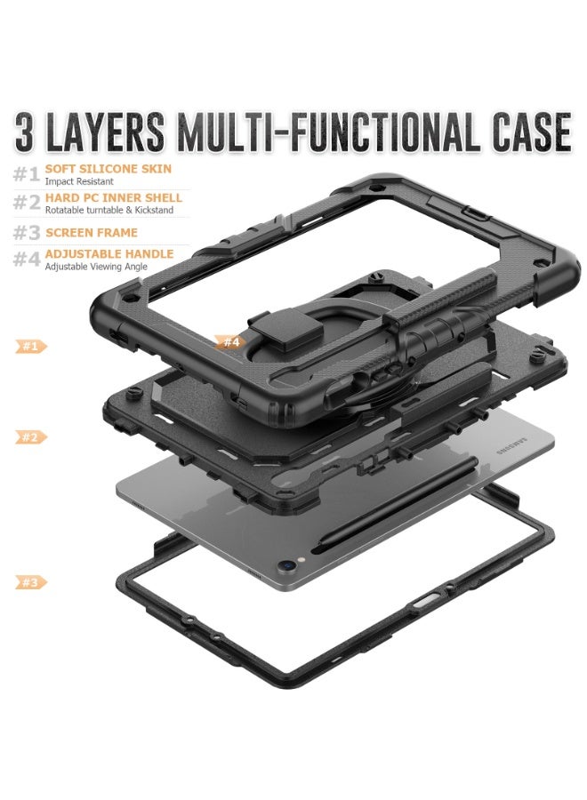 general Durable Protective Case for Samsung Galaxy Tab S10FE+ 13.1" 2025 Tablet, Shockproof Silicone 3-in-1 Case with Pencil Holder , Foldable Invisible Bracket Kickstand - Image 4