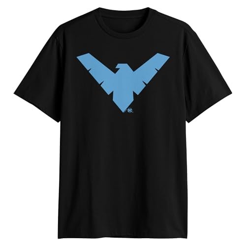 BATMAN Nightwing Logo Justice League Teen Titans DC Costume Adult T-Shirt(XL, Black) - Image 2