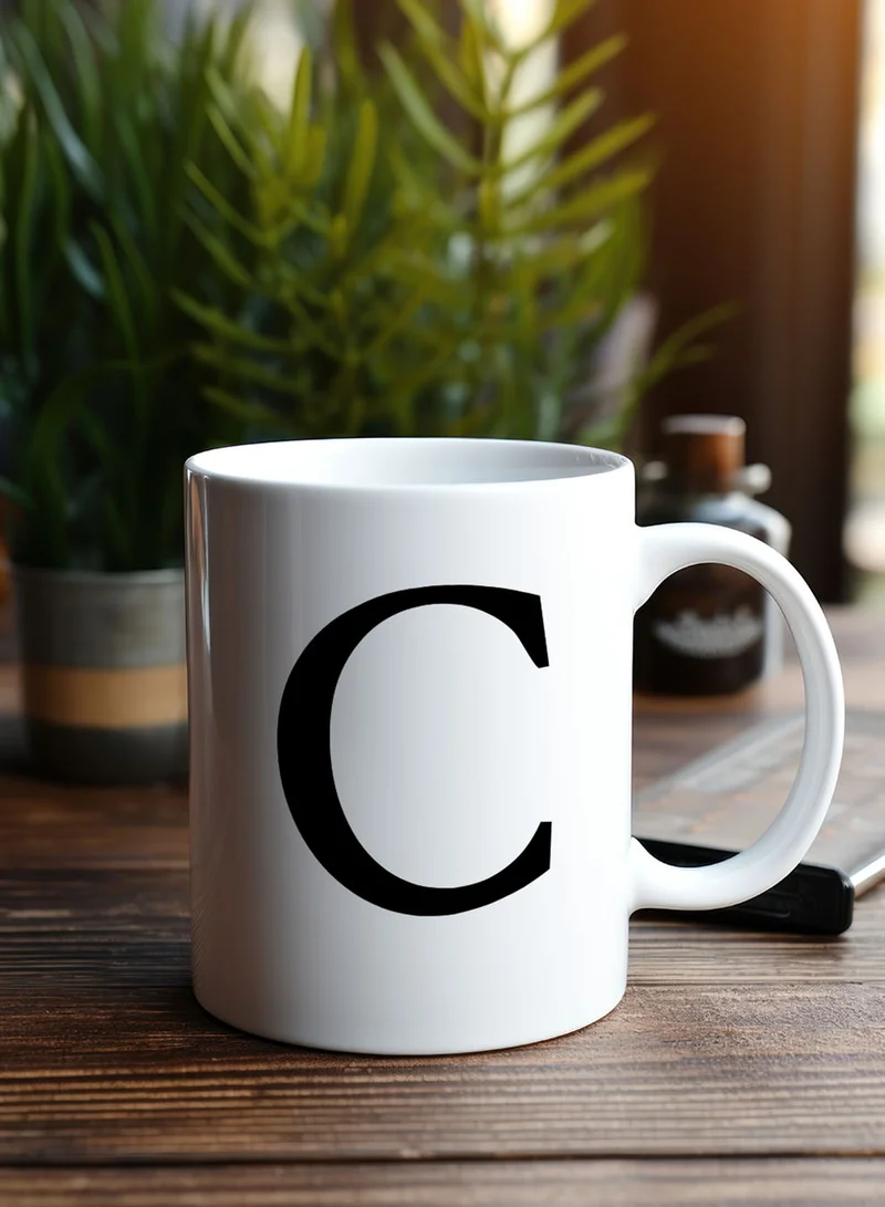 لوحة كوب سيراميك  أونصة بتصميم حرف  على الجانبين