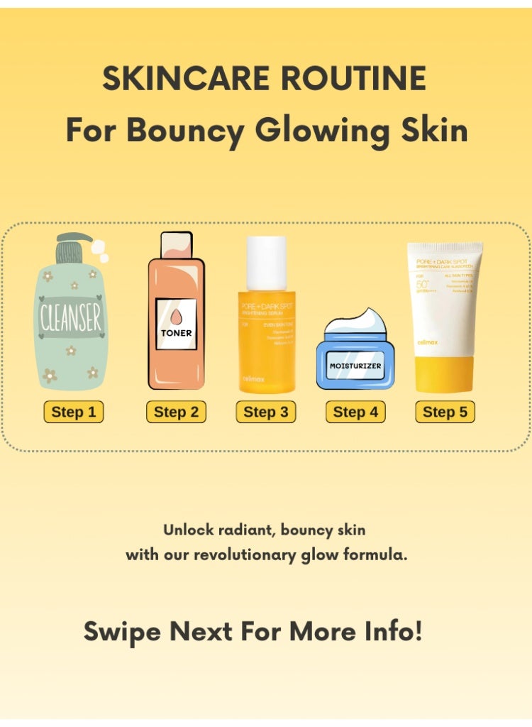 celimax Pores & Dark Spots Treatment – celimax Pore + Dark Spot Brightening Serum & Brightening Care Sunscreen SPF50+ | Daily Routine for Clearer, Even-Toned Skin - Image 3