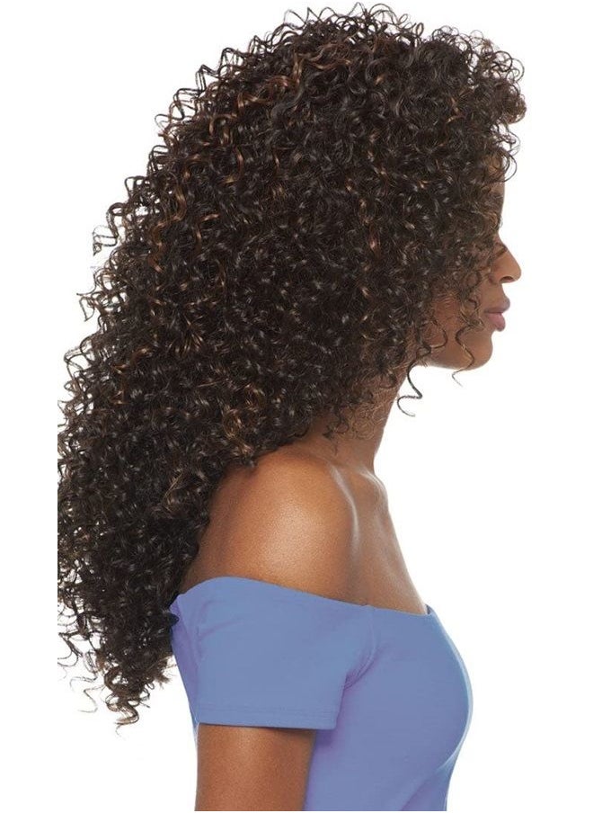 Outre - DOMINICAN CURLY BUNDLE HAIR (1B Off Black) - Outre Batik Quick Weave Synthetic Half Wig - Image 1