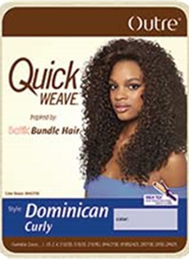 Outre - DOMINICAN CURLY BUNDLE HAIR (1B Off Black) - Outre Batik Quick Weave Synthetic Half Wig - Image 1