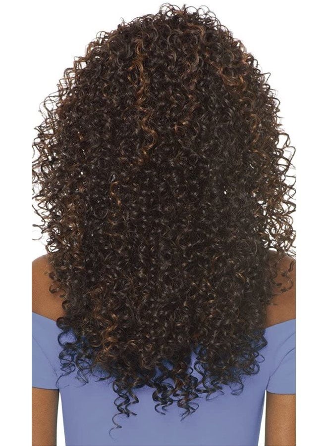 Outre - DOMINICAN CURLY BUNDLE HAIR (1B Off Black) - Outre Batik Quick Weave Synthetic Half Wig - Image 1