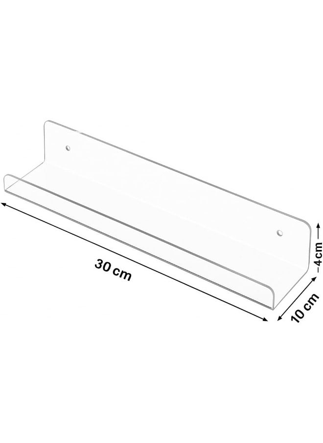 Horoof Home Horoof Home® Clear Acrylic Office Shelf – Wall-Mounted Floating Organizer  - Image 2