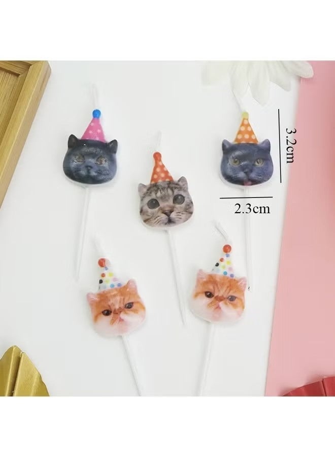 شمعة عيد ميلاد مبهجة ذائبة لتزيين الكيك (شمعة عيد ميلاد قطة) - Image 2