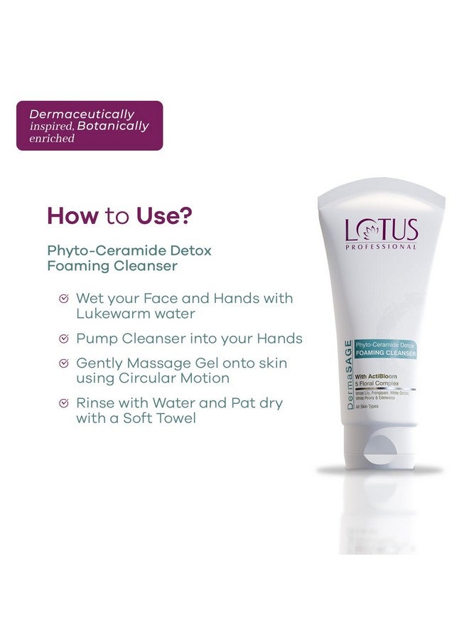 Lotus Professional Dermasage Phyto Ceramide Detox Foaming Cleanser For Clear & Hydrated Skin | All Skin Types | 100G - Image 3