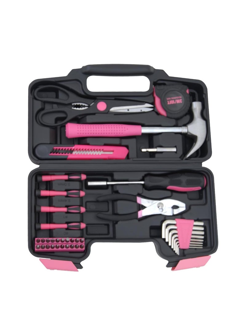 عام طقم أدوات منزلية مكون من 39 قطعة، مجموعة أساسية للإصلاح المنزلي مع صندوق أدوات بلاستيكي للطلاب الجامعيين، للاستخدام المنزلي وأكثر! - Image 1