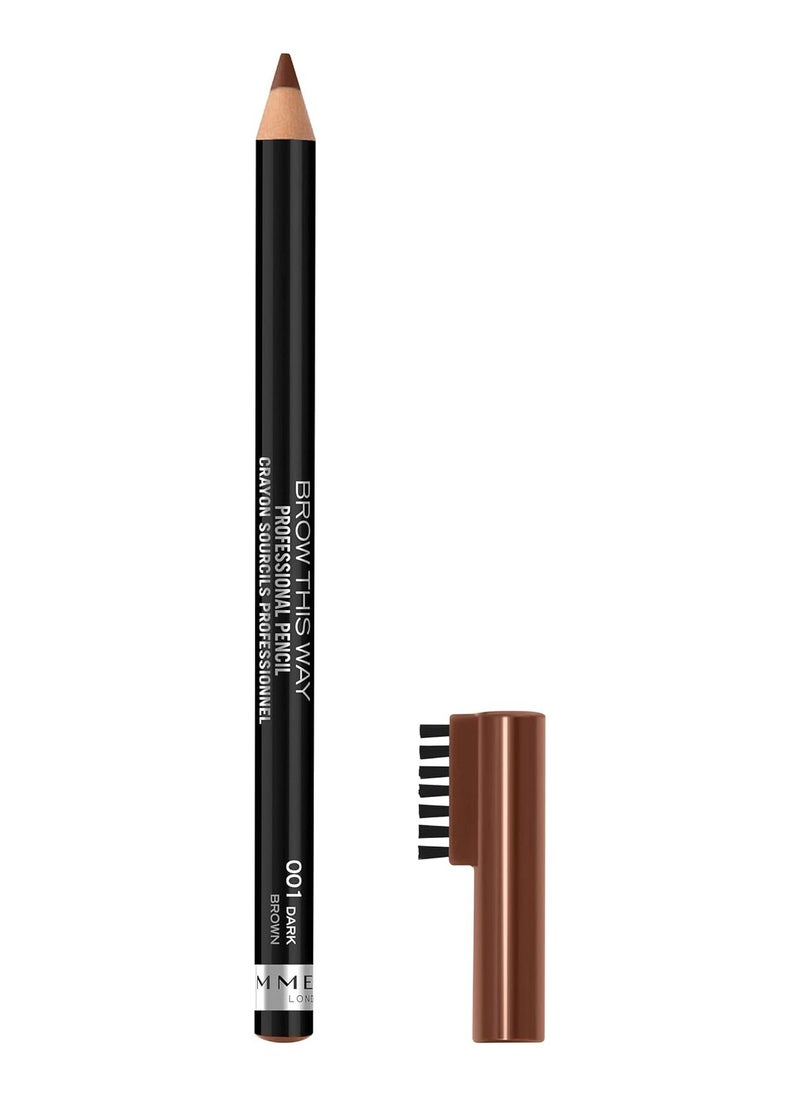 RIMMEL LONDON - Professional Eyebrow Pencil - 001 Dark Brown - Image 1