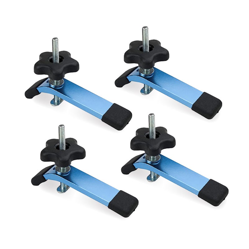 POWERTEC 71168-P2V T-Track Hold Down Clamp, 5-1/2" L x 1-1/8" W, 4 Pack, T Track Clamps for Woodworking - Image 1