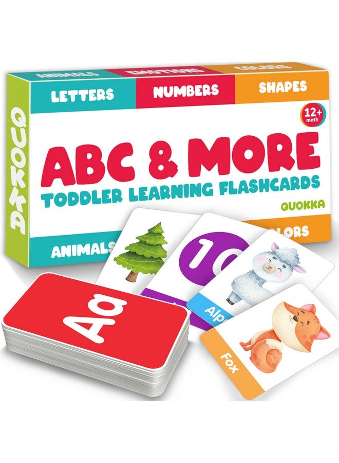 quokka QUOKKA ABC Learning Flash Cards for Toddlers 2-4 Years Old - 60 Flashcards Toy for Kids Ages 1-3-5 - Alphabet Numbers Colors Letters Animals Learn Activities - First Words Educational Game  - Image 1