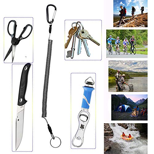 BB Hapeayou Fishing Lanyard (12pcs) Heavy Duty Retractable Coiled Tether with Carabiner for Pliers, Boating, Tools (Multicolor) - Image 4