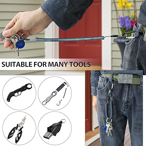BB Hapeayou Fishing Lanyard (12pcs) Heavy Duty Retractable Coiled Tether with Carabiner for Pliers, Boating, Tools (Multicolor) - Image 2