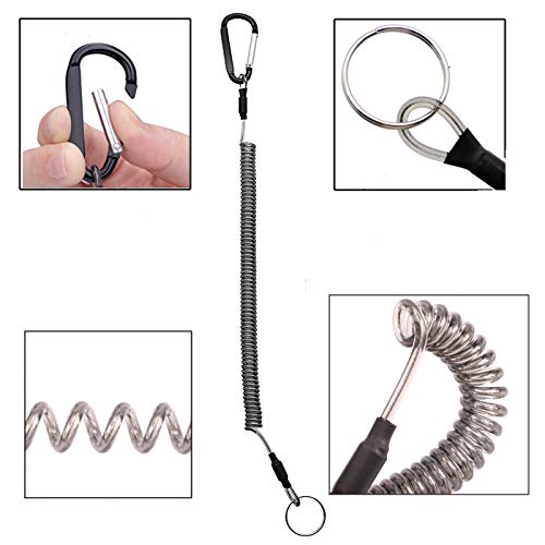 BB Hapeayou Fishing Lanyard (12pcs) Heavy Duty Retractable Coiled Tether with Carabiner for Pliers, Boating, Tools (Multicolor) - Image 5
