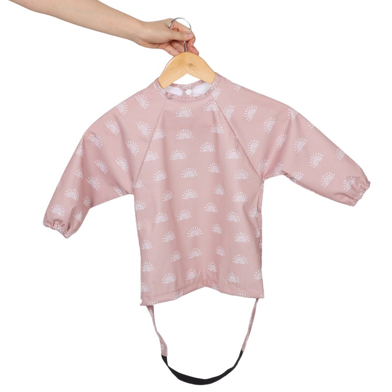🧸 قطعتان مريول أطفال بأكمام طويلة مقاوم للماء يغطي الجسم بالكامل للرضع أثناء وقت الطعام مصنوع من قماش مريح ويسهل تنظيفه - Image 3