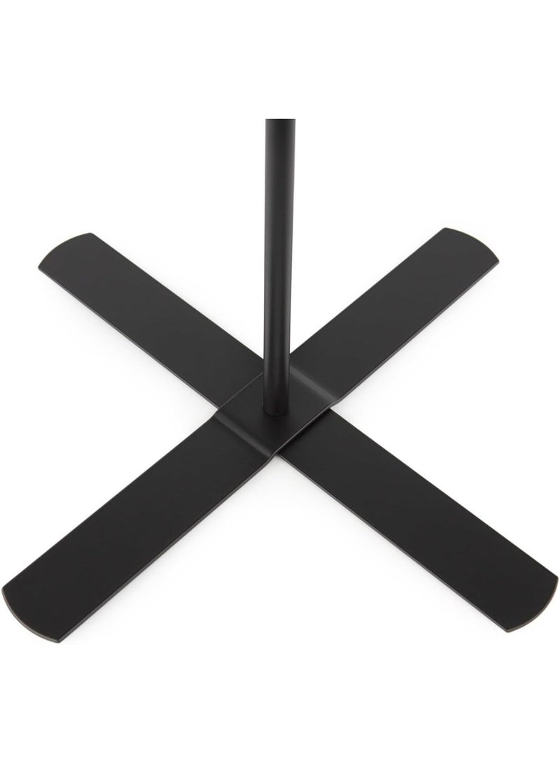 أيكيا مصباح أرضي عصري  أيكيا بقاعدة متقاطعة وإطار معدني أسود - غطاء أبيض أنيق للإضاءة الدافئة - Image 3