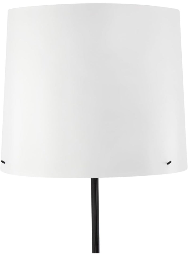أيكيا مصباح أرضي عصري  أيكيا بقاعدة متقاطعة وإطار معدني أسود - غطاء أبيض أنيق للإضاءة الدافئة - Image 4